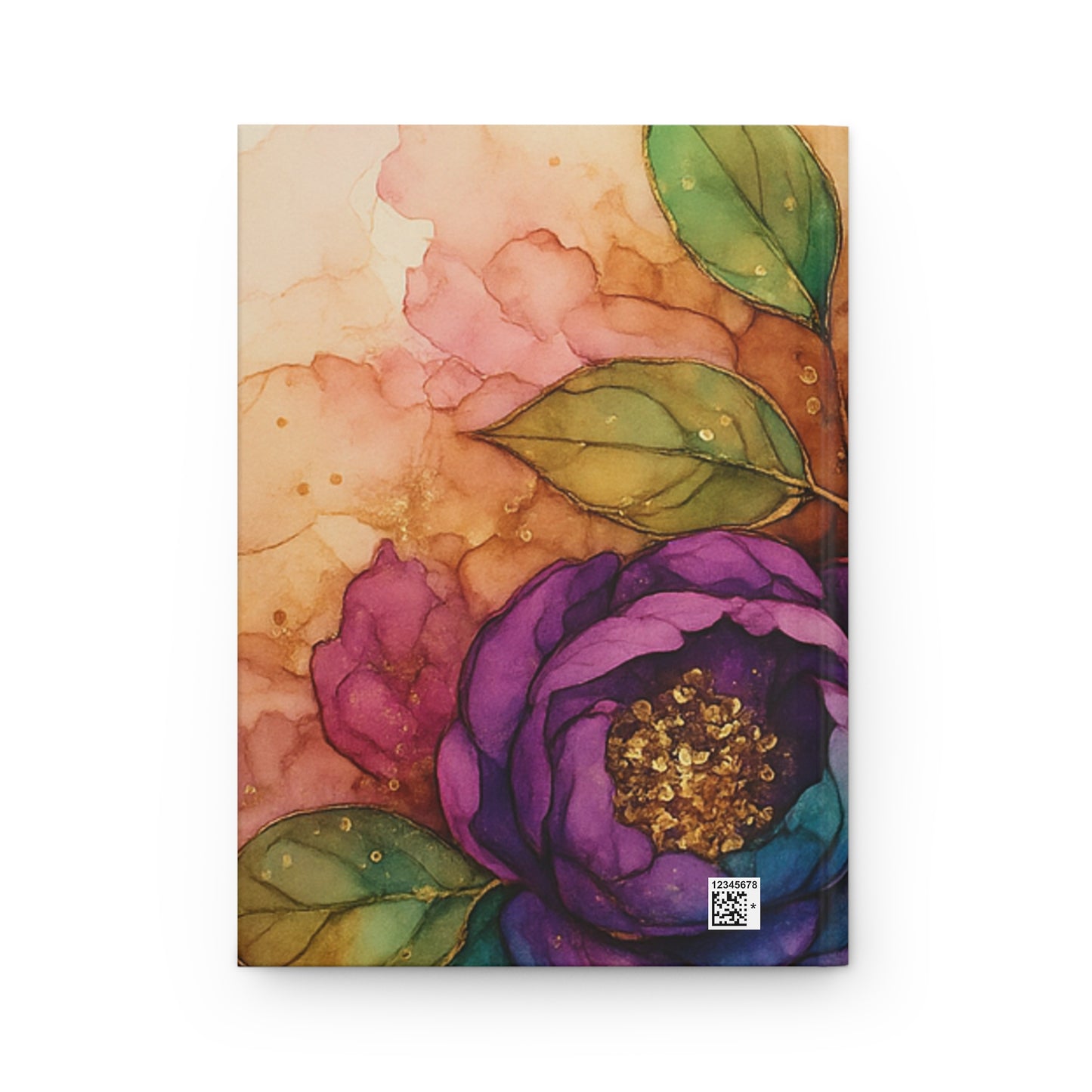Floral Watercolor Hardcover Journal — Pink & Purple Peony Notebook