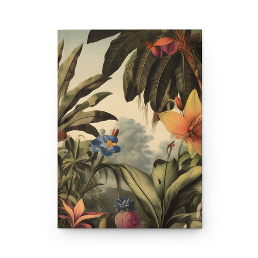 Tropical Botanical Hardcover Journal — Vintage Floral Notebook for Writing & Gift